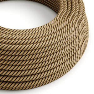 Textile cable Creative Cables, cotton and jute tobacco (two-colour Vertigo), 3-core