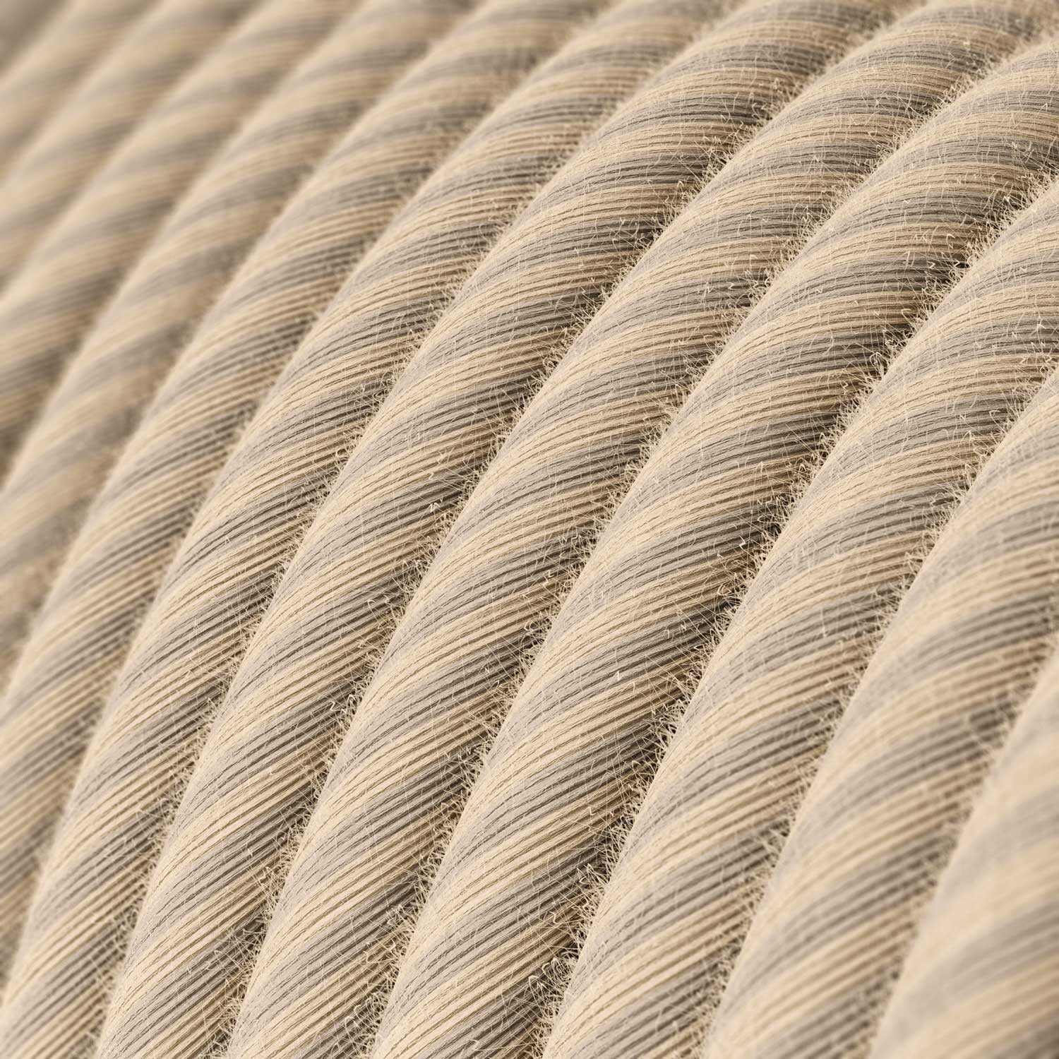 Textile cable Creative Cables, cotton and linen straw (two-colour Vertigo), 3-core