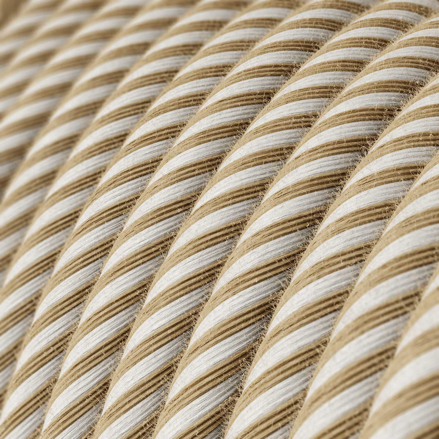 Textile cable Creative Cables, cotton and natural jute (two-colour Vertigo), 3-core