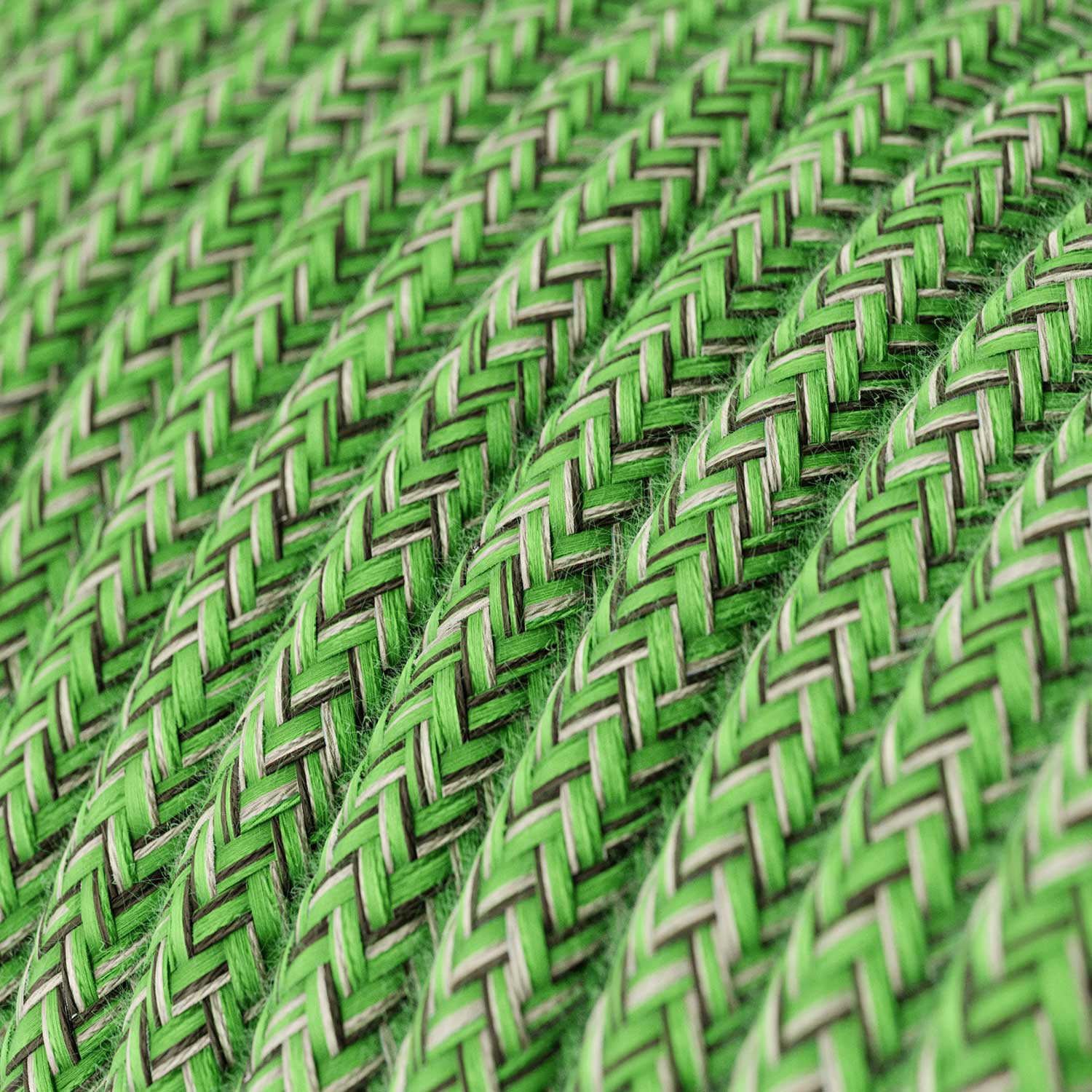 Textile cable Creative Cables, cotton bronte green, 3-core