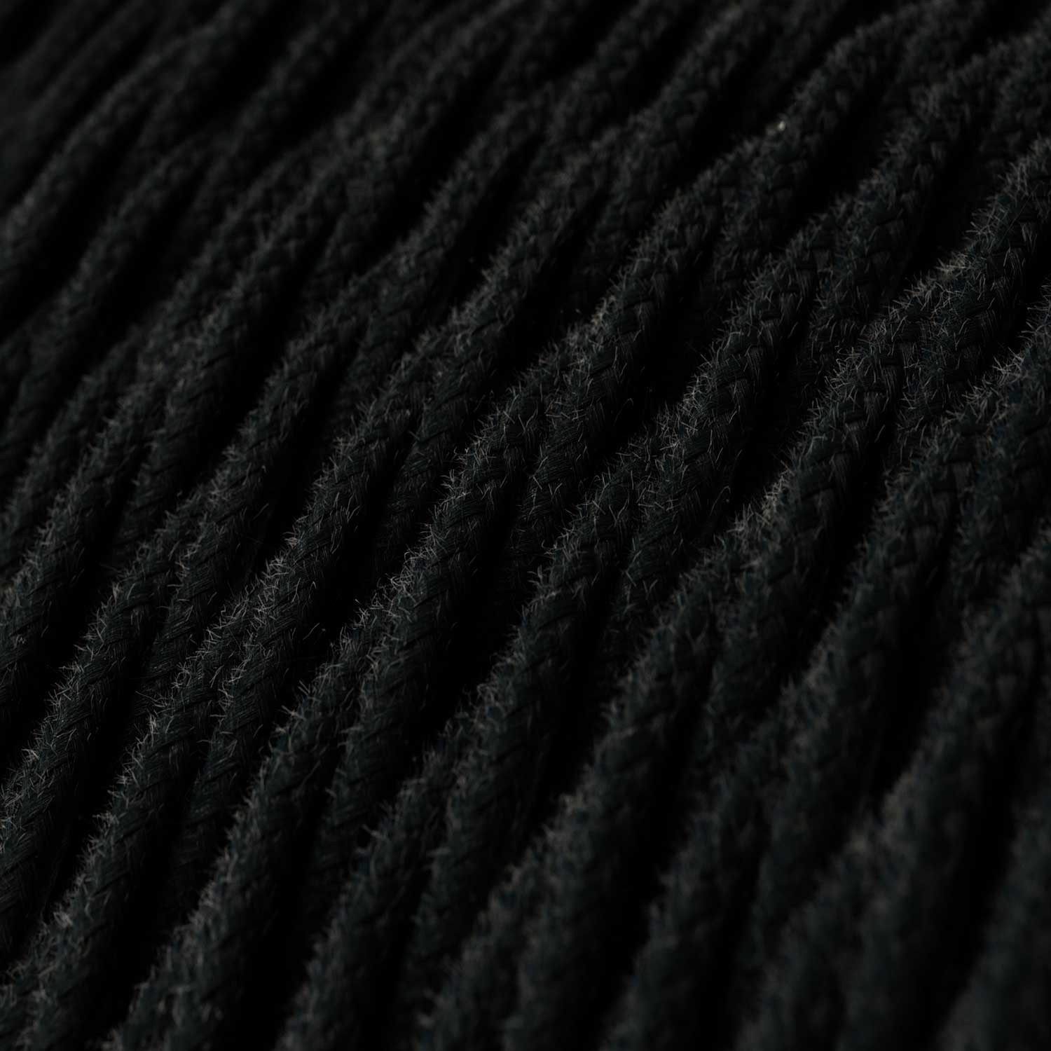 Textile cable Creative Cables, cotton charcoal black, 3-core