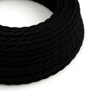 Textile cable Creative Cables, cotton charcoal black, 3-core
