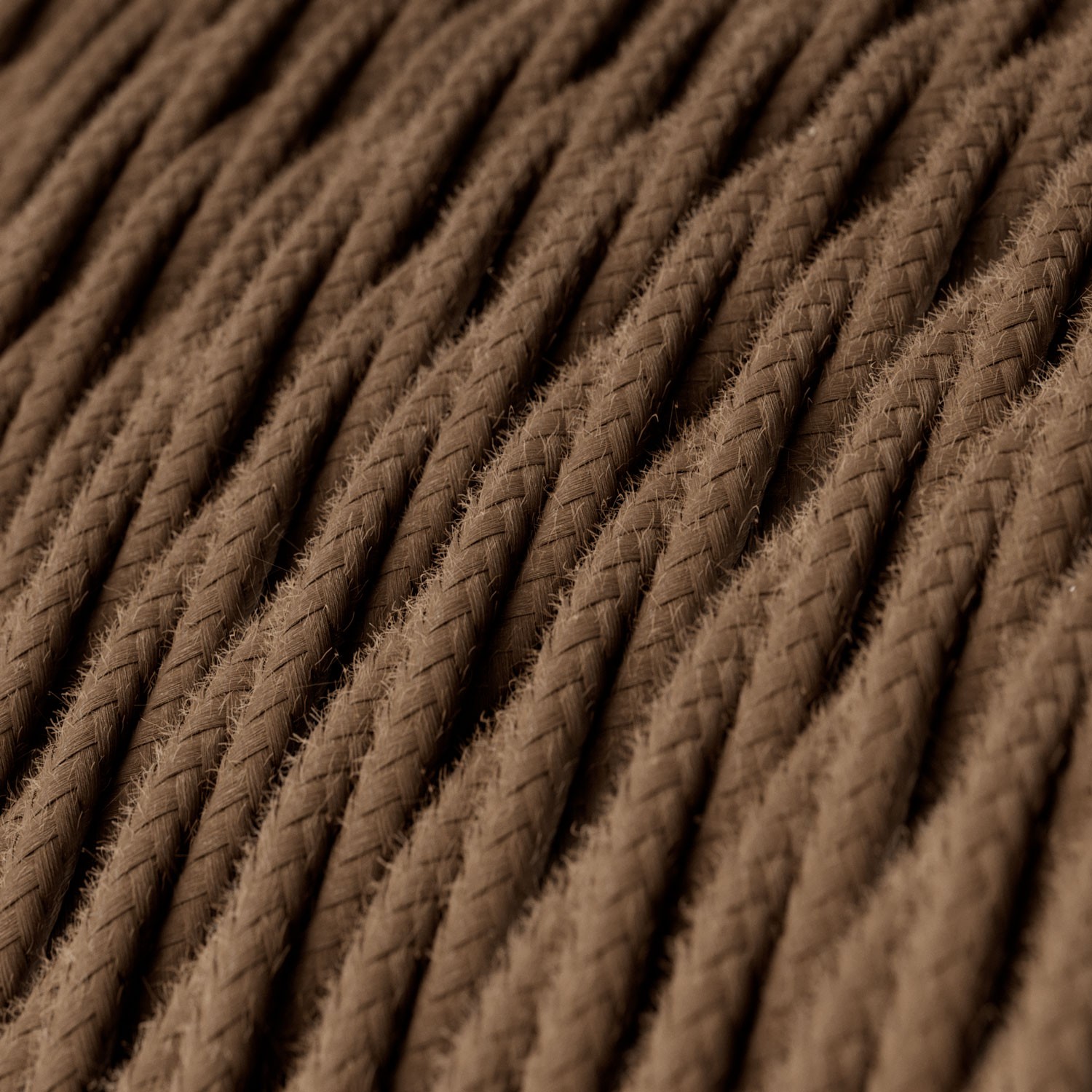 Textile cable Creative Cables, cotton espresso brown, 3-core