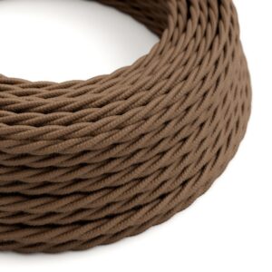 Textile cable Creative Cables, cotton espresso brown, 3-core