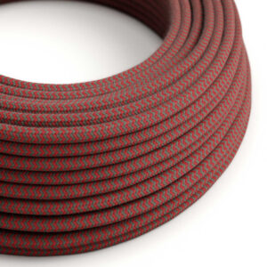 Textile cable Creative Cables, cotton fire red and stone grey, 3-core