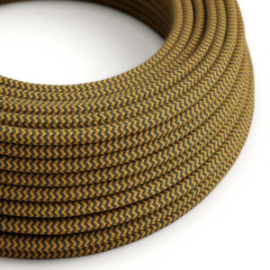 Textile cable Creative Cables, cotton gold honey and anthracite grey, 3-core