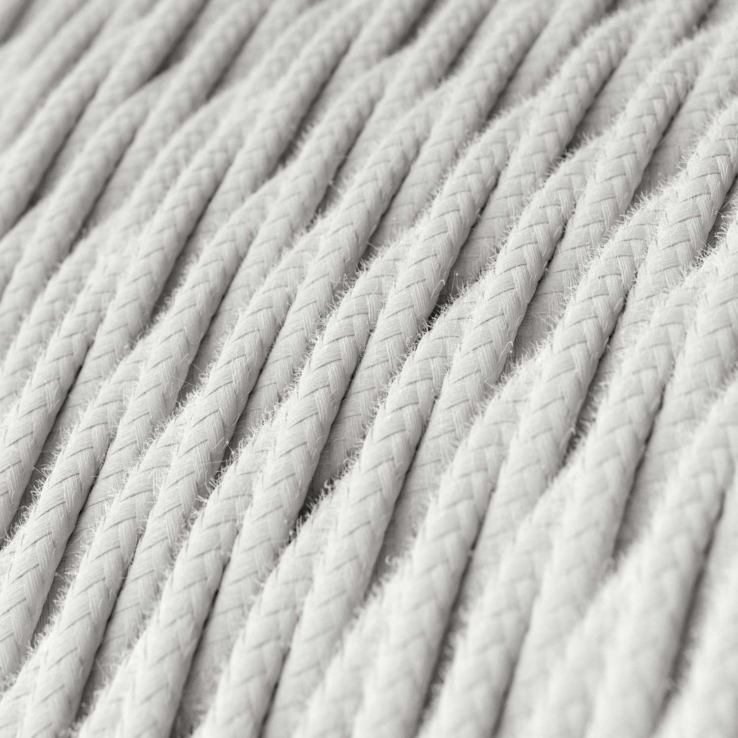 Textile cable Creative Cables, cotton pure white, 3-core