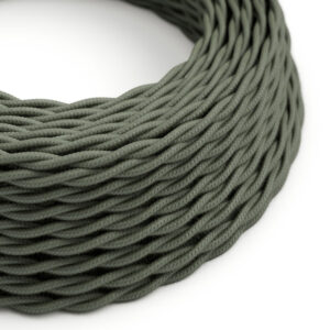 Textile cable Creative Cables, cotton sage green, 3-core