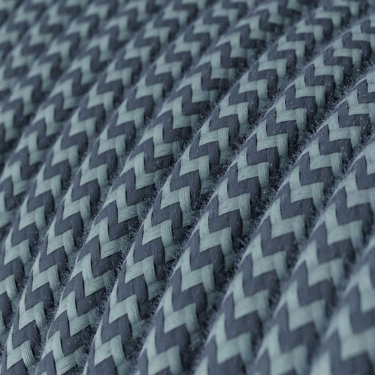 Textile cable Creative Cables, cotton stone grey and ocean blue, 3-core