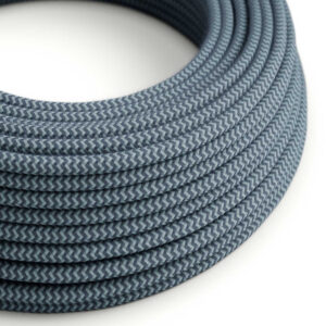 Textile cable Creative Cables, cotton stone grey and ocean blue, 3-core