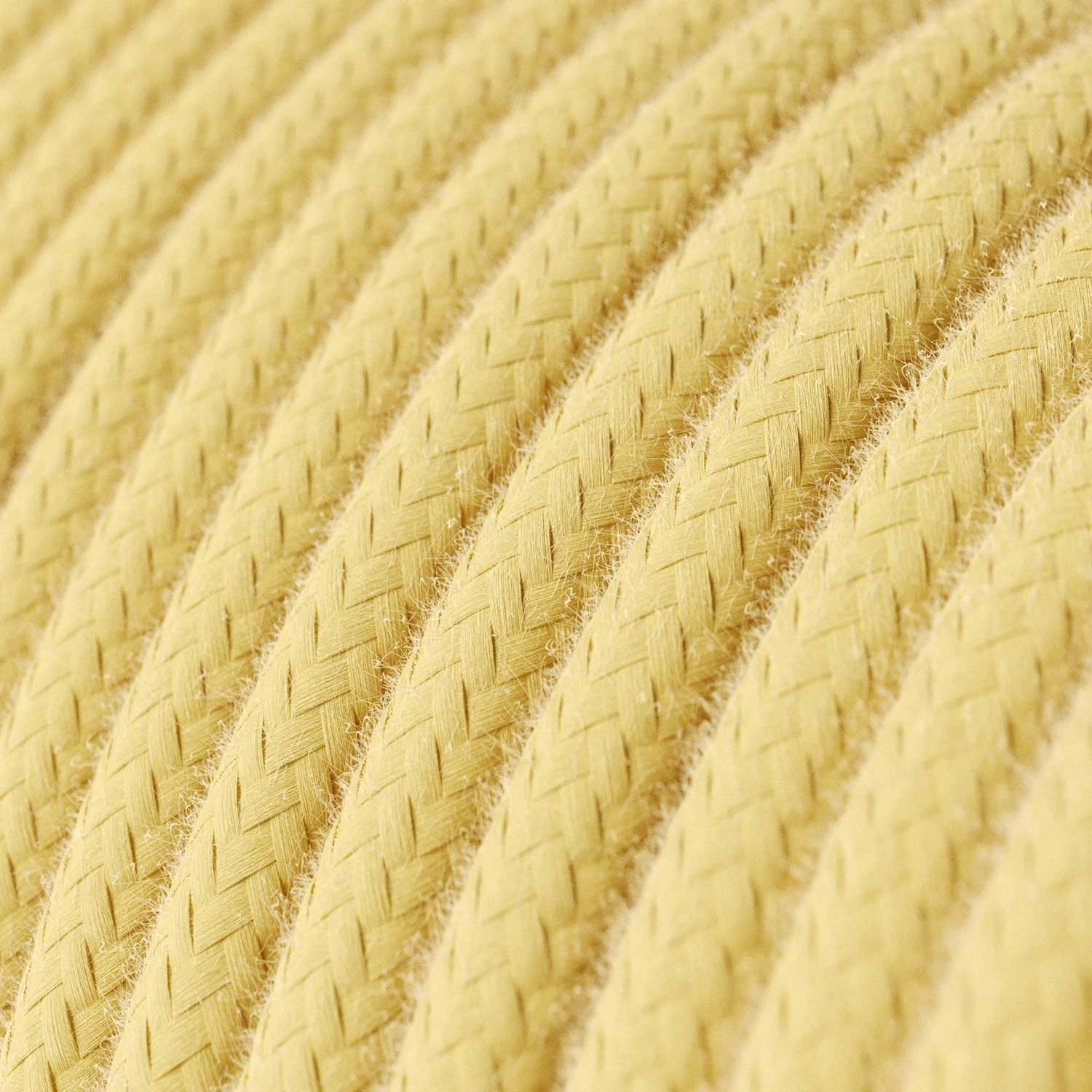 Textile cable Creative Cables, cotton yellow pastel, 3-core