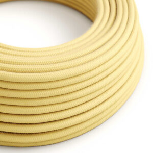 Textile cable Creative Cables, cotton yellow pastel, 3-core
