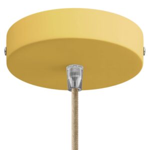 Cilindriska metāla griestu rozete, konisks kabeļa fiksators Creative Cables, sinepju