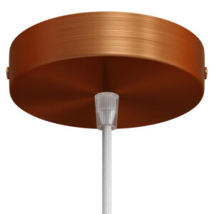 Cylindrical metal ceiling socket, conical cable retainer Creative Cables, copper matt