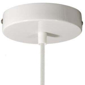 Cylindrical metal ceiling socket, conical cable retainer Creative Cables, white glossy