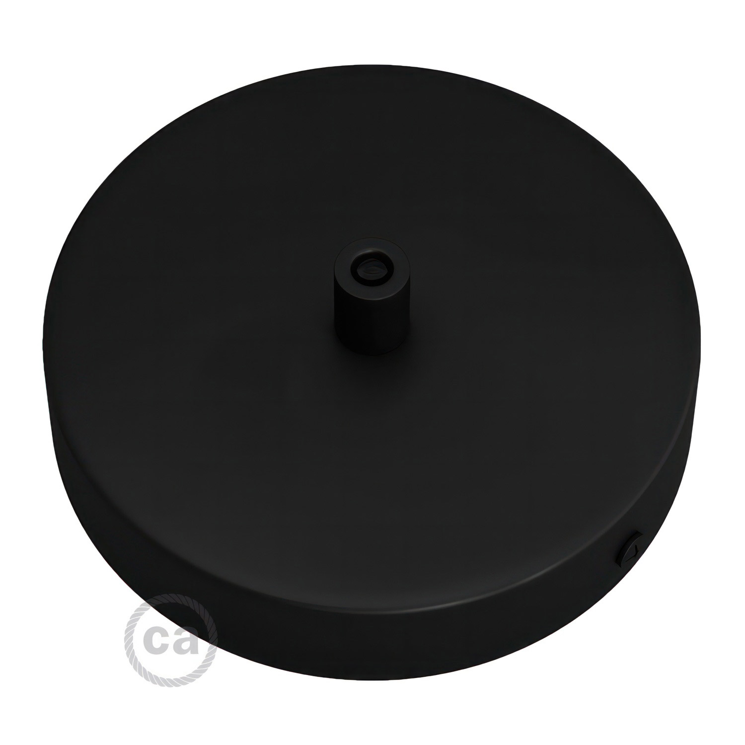 Cylindrical metal ceiling socket, conical cable retainer Creative Cables, black