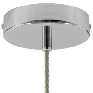 Cylindrical metal ceiling socket, conical cable retainer Creative Cables, chrome