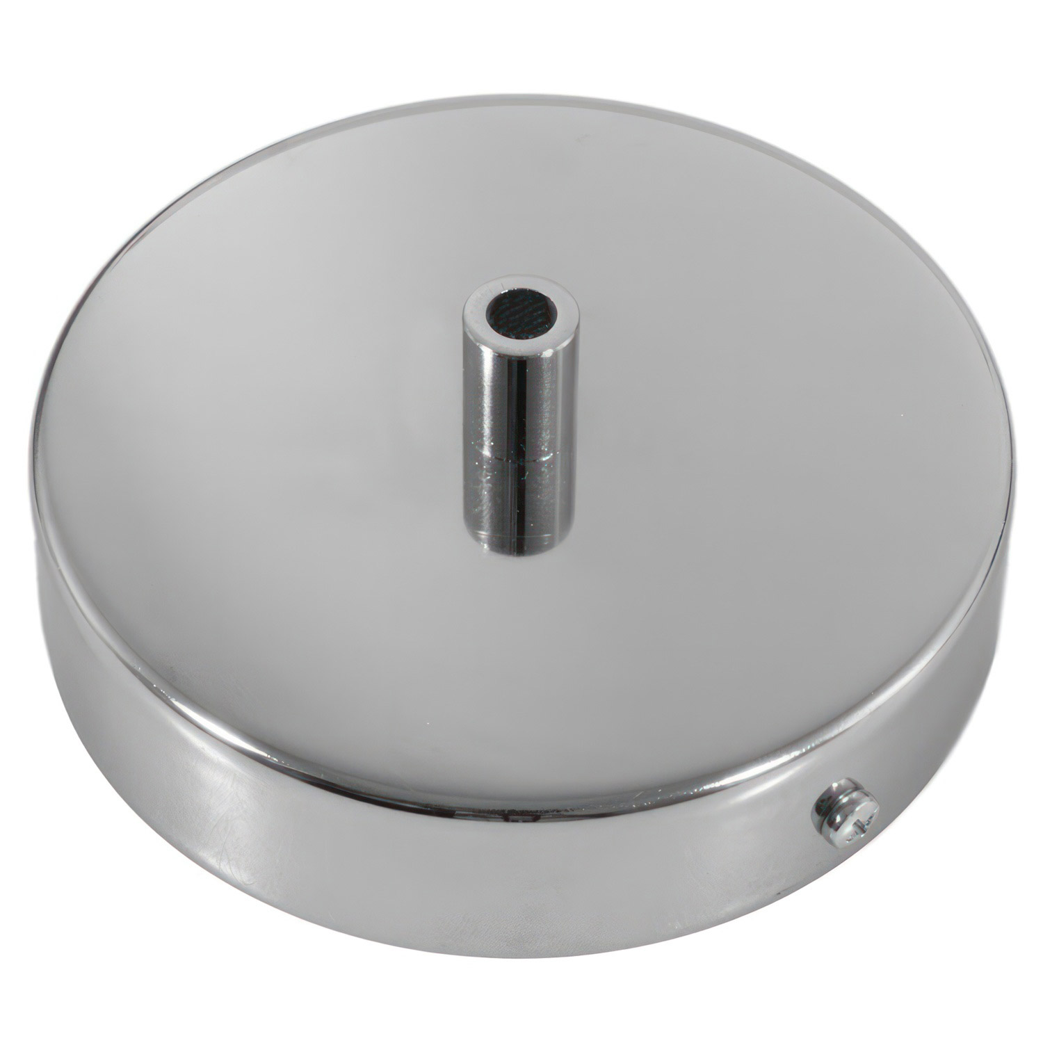 Cylindrical metal ceiling socket, conical cable retainer Creative Cables, chrome