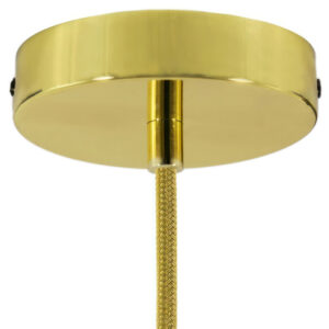 Cylindrical metal ceiling socket, conical cable retainer Creative Cables, brass