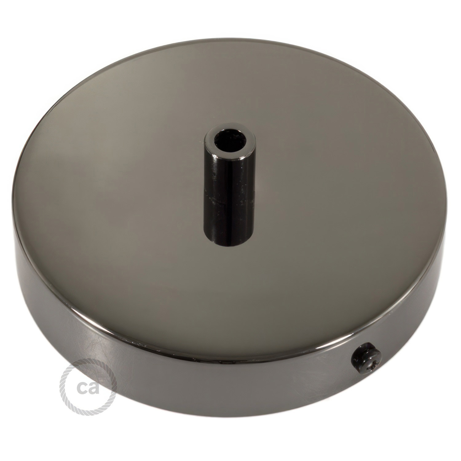 Cylindrical metal ceiling socket, conical cable retainer Creative Cables, pearl black