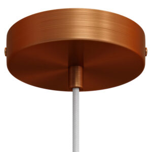 Cylindrical metal ceiling socket, conical cable retainer Creative Cables, copper matt