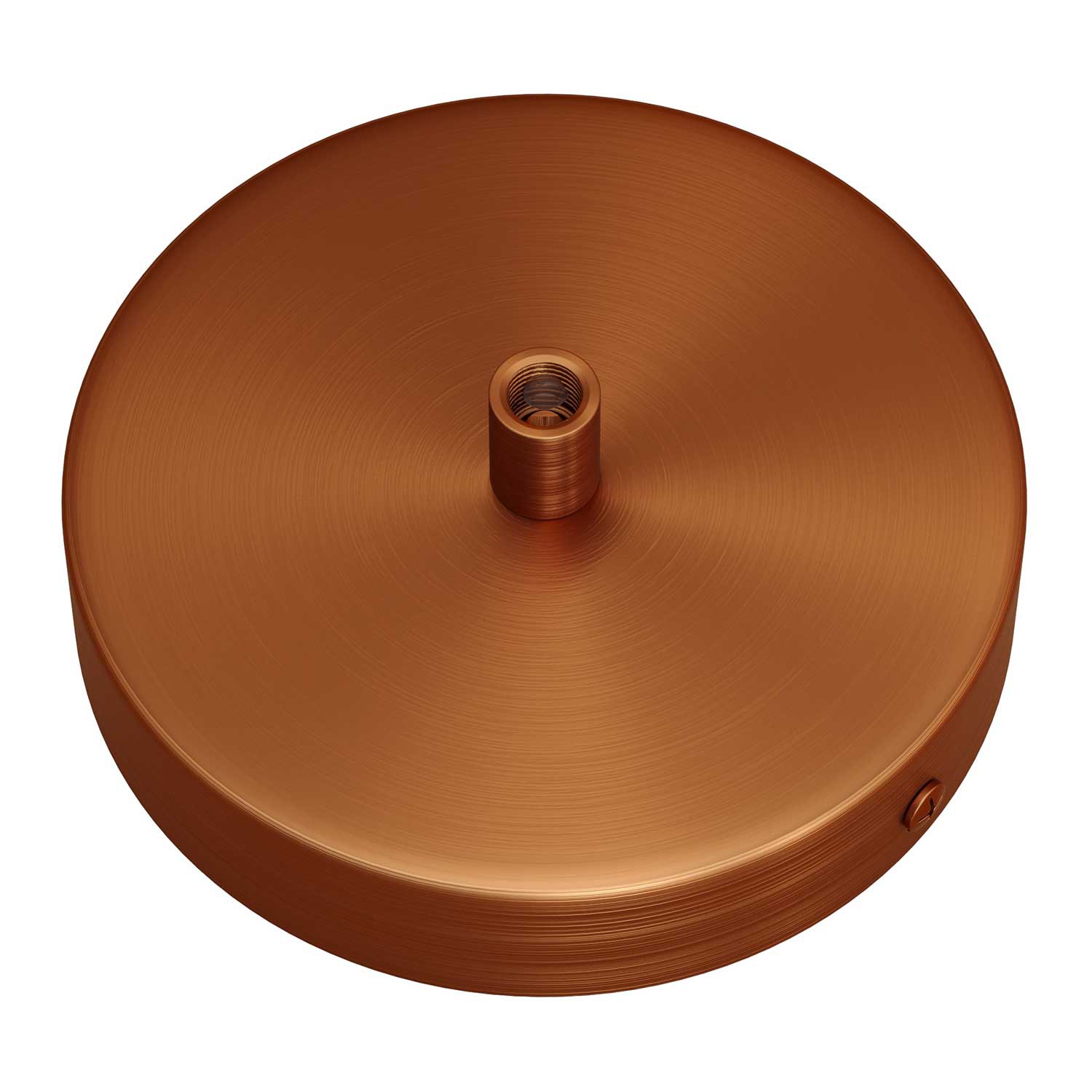 Cylindrical metal ceiling socket, conical cable retainer Creative Cables, copper matt