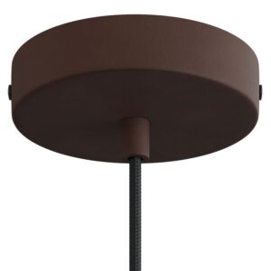 Cylindrical metal ceiling socket, conical cable retainer Creative Cables, rust