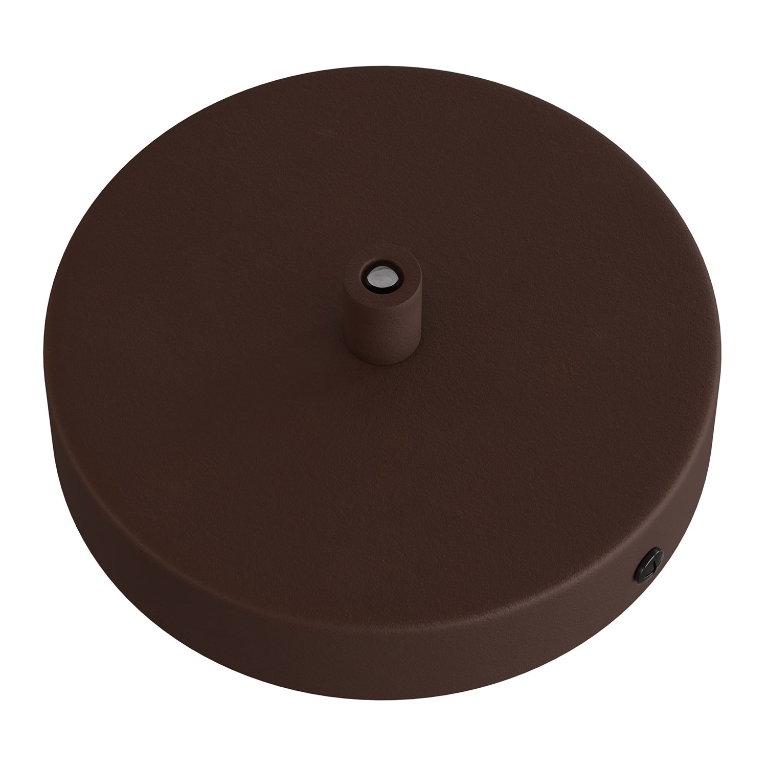 Cylindrical metal ceiling socket, conical cable retainer Creative Cables, rust