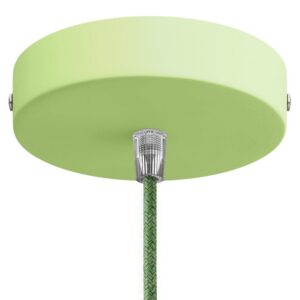 Cylindrical metal ceiling socket, conical cable retainer Creative Cables, pastel green
