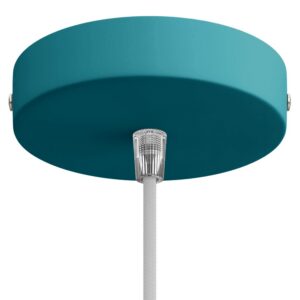 Cylindrical metal ceiling socket, conical cable retainer Creative Cables, oil blue