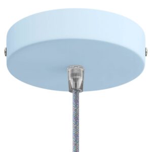 Cylindrical metal ceiling socket, conical cable retainer Creative Cables, pastel blue