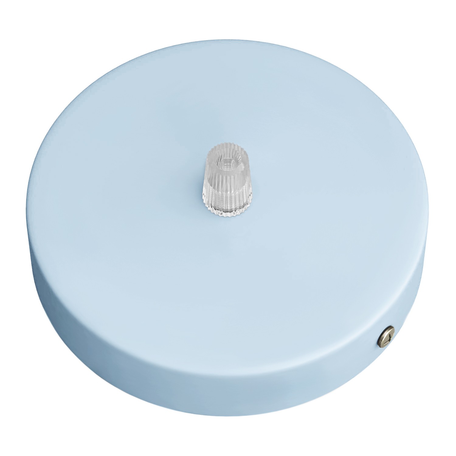 Cylindrical metal ceiling socket, conical cable retainer Creative Cables, pastel blue