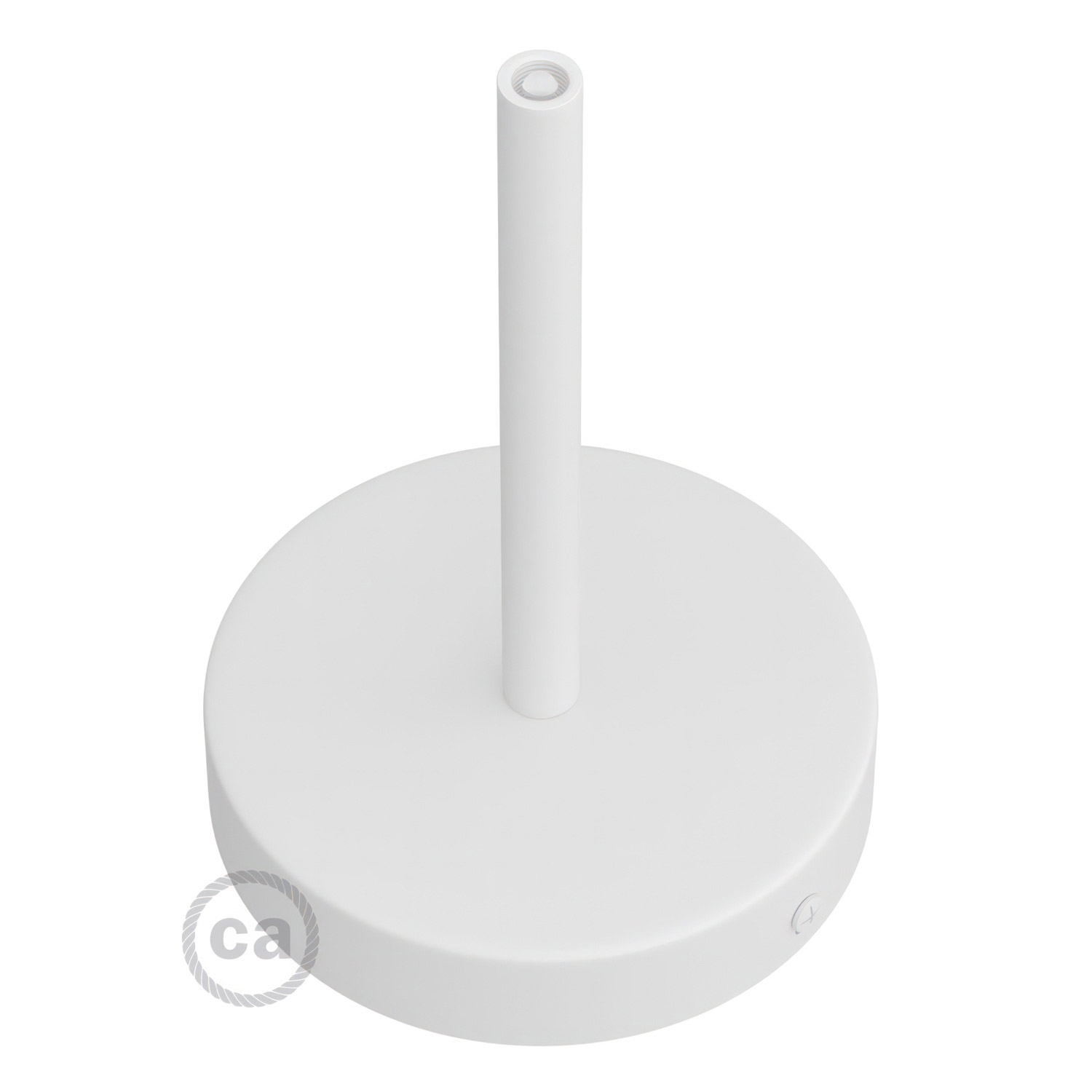 Cylindrical metal ceiling socket, conical cable retainer Creative Cables, white matt