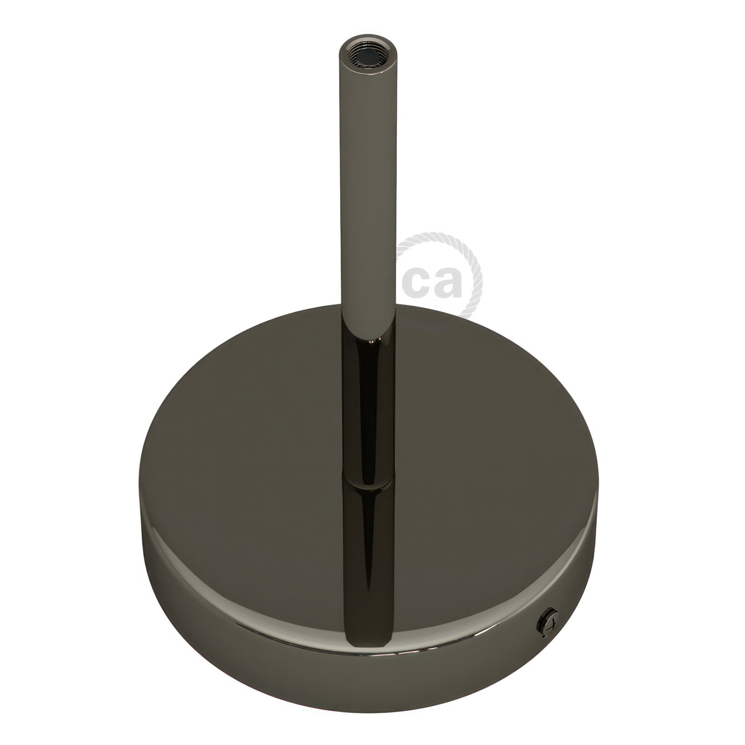 Cylindrical metal ceiling socket, conical cable retainer Creative Cables, pearl black
