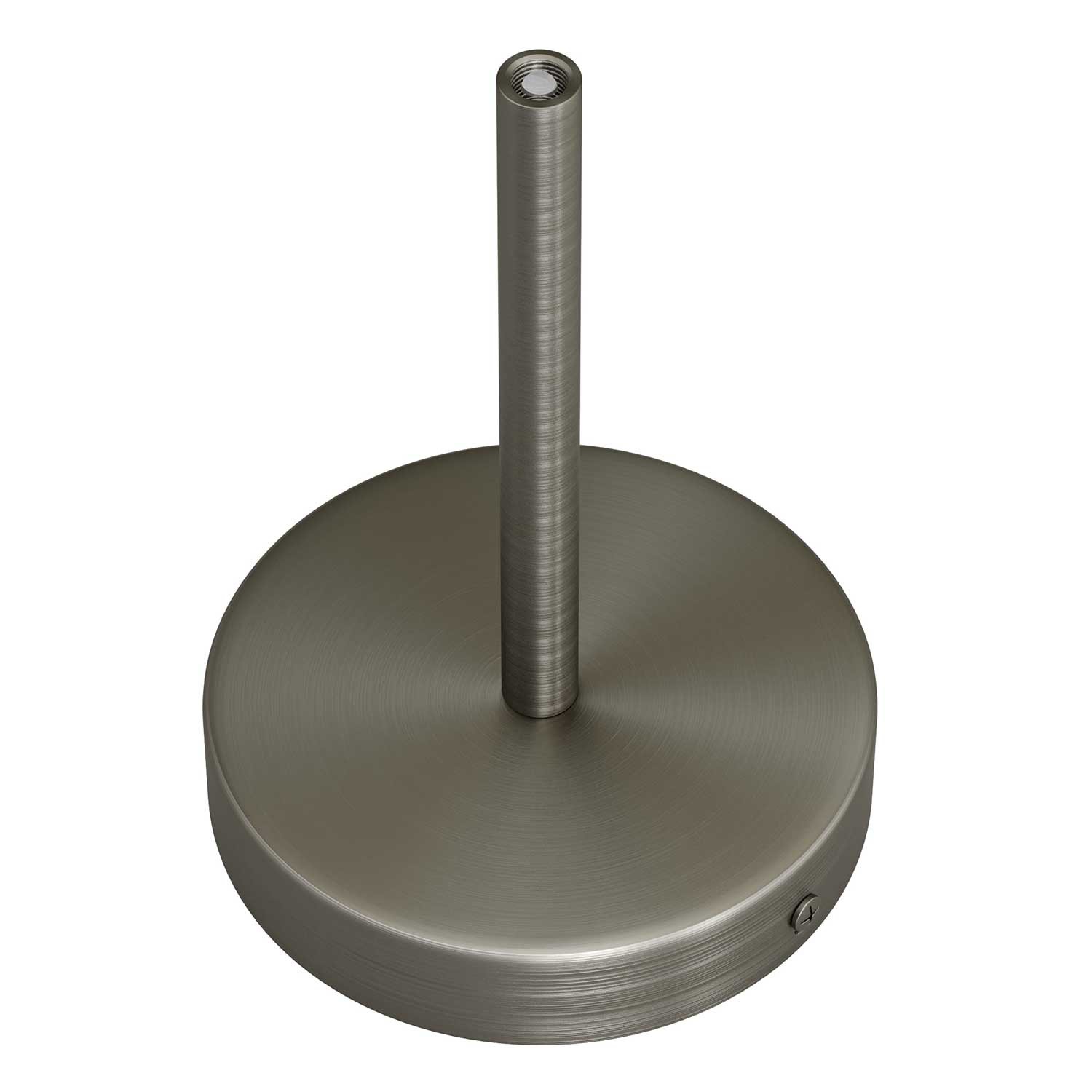 Cylindrical metal ceiling socket, conical cable retainer Creative Cables, titanium matt