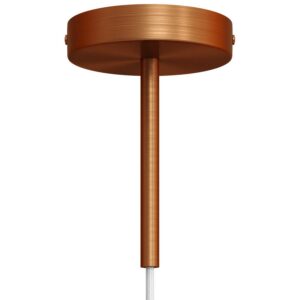 Cylindrical metal ceiling socket, conical cable retainer Creative Cables, copper matt