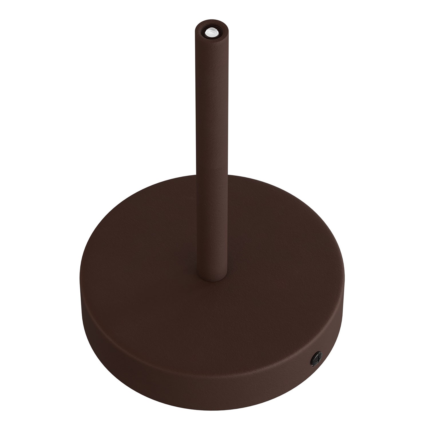 Cylindrical metal ceiling socket, conical cable retainer Creative Cables, rust