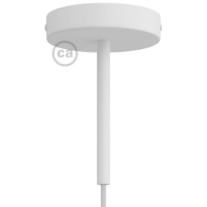 Cylindrical metal ceiling socket, conical cable retainer Creative Cables, white matt