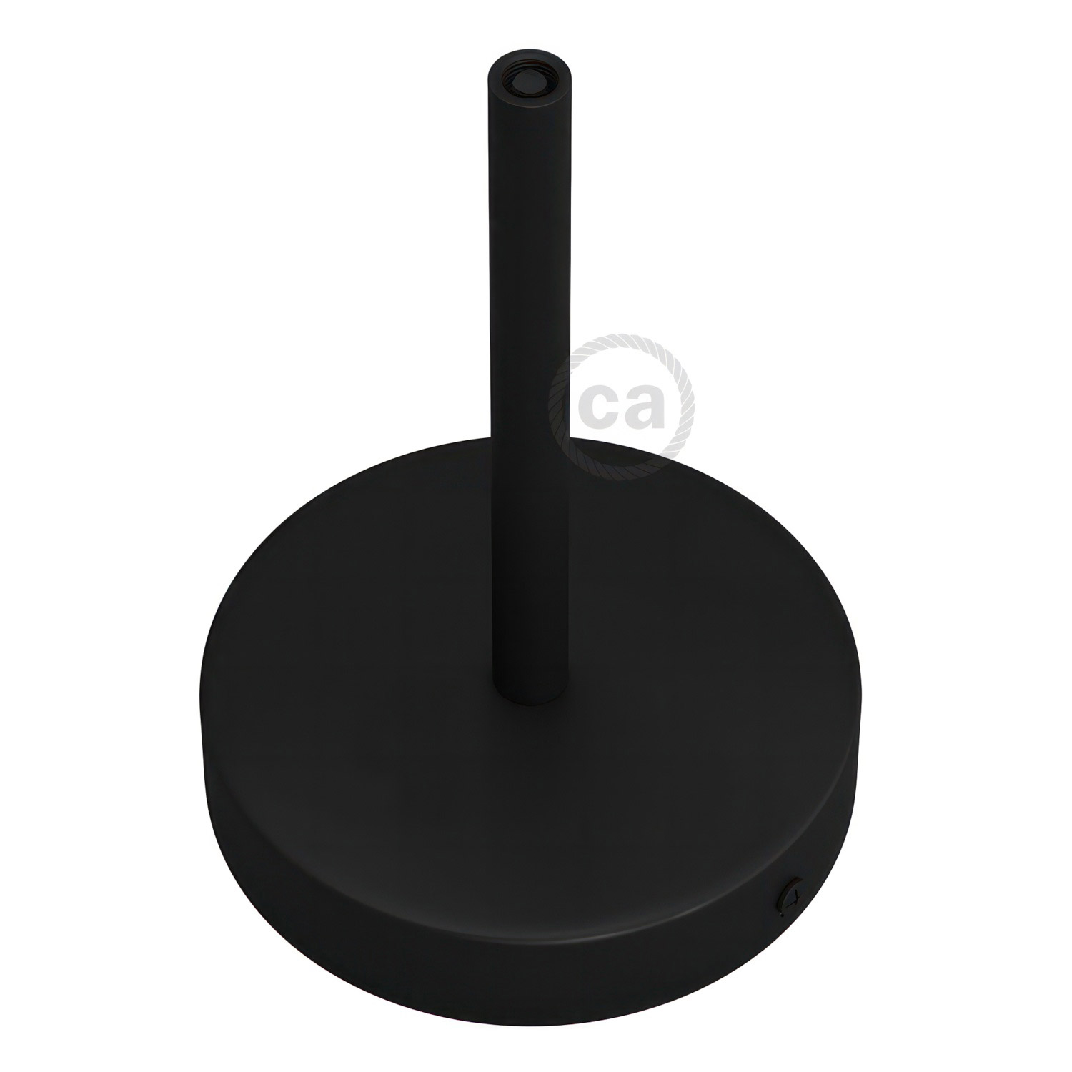 Cylindrical metal ceiling socket, conical cable retainer Creative Cables, black