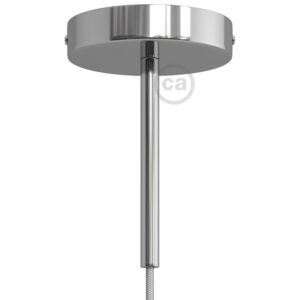Cylindrical metal ceiling socket, conical cable retainer Creative Cables, chrome