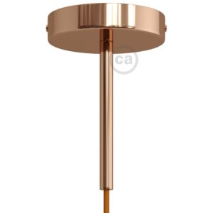 Cylindrical metal ceiling socket, conical cable retainer Creative Cables, copper
