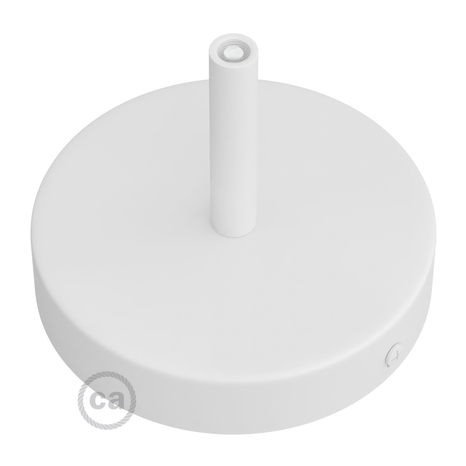 Cylindrical metal ceiling socket, conical cable retainer Creative Cables, white matt