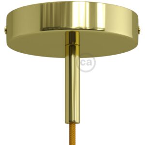 Cylindrical metal ceiling socket, conical cable retainer Creative Cables, brass