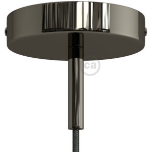 Cylindrical metal ceiling socket, conical cable retainer Creative Cables, pearl black