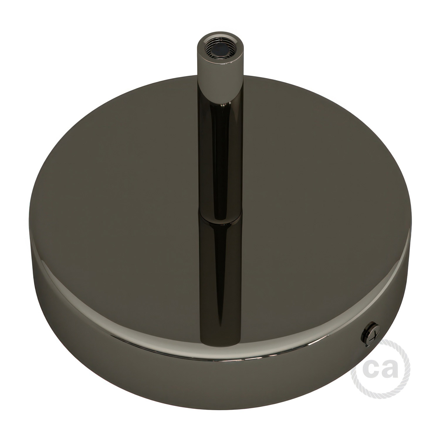 Cylindrical metal ceiling socket, conical cable retainer Creative Cables, pearl black