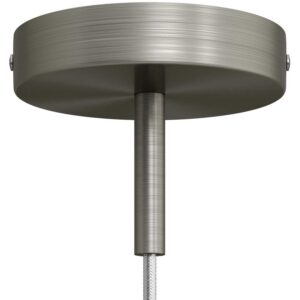 Cylindrical metal ceiling socket, conical cable retainer Creative Cables, titanium matt