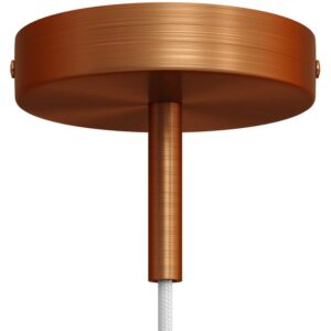 Cylindrical metal ceiling socket, conical cable retainer Creative Cables, copper matt