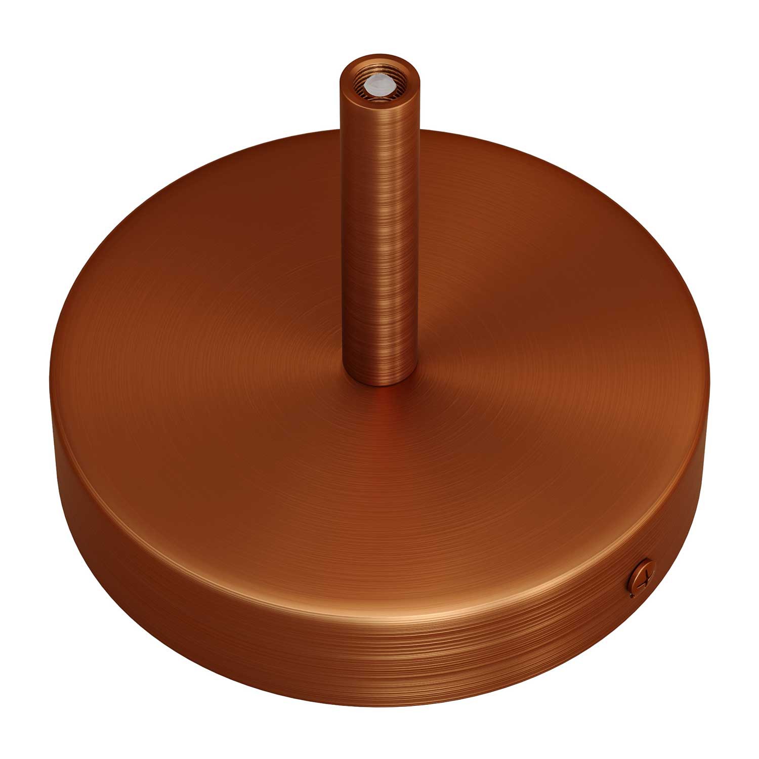 Cylindrical metal ceiling socket, conical cable retainer Creative Cables, copper matt