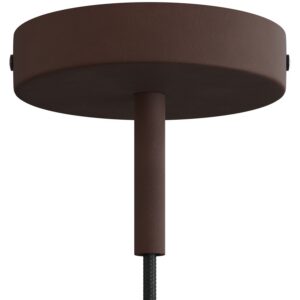 Cylindrical metal ceiling socket, conical cable retainer Creative Cables, rust