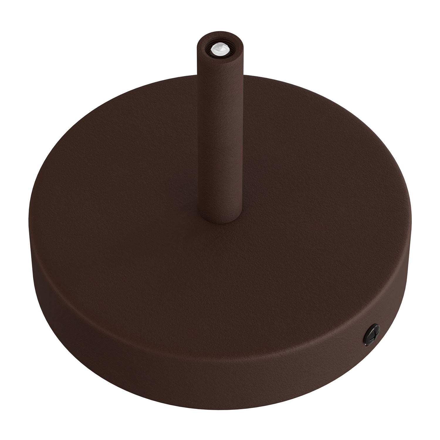Cylindrical metal ceiling socket, conical cable retainer Creative Cables, rust